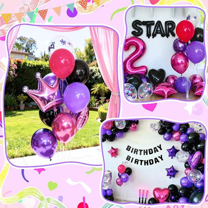 Purple Pink Black Balloons - Image 7