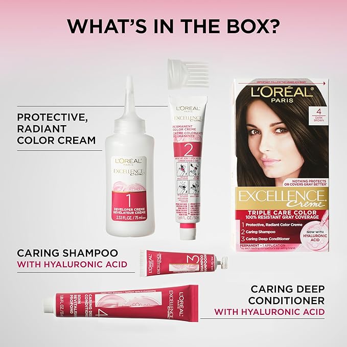 L'Oreal Paris Excellence Crème Permanent Hair Dye, Triple Care Hair Color with Pro-Keratine Complex for 100% Gray Hair Coverage, 10 Lightest Ultimate Blonde, 1 Kit