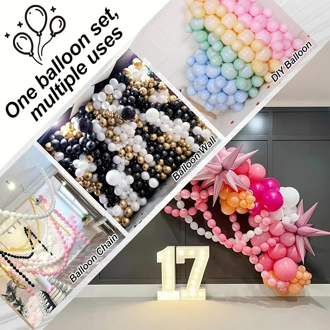 Pastel Pink and White Linking Balloons - Image 3