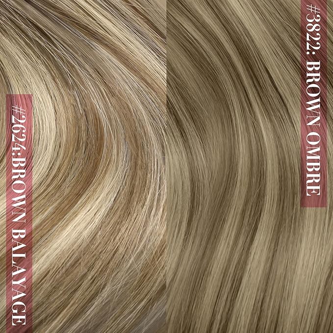 YoungSee 120G Invisible Wire Hair Extensions Ombre Wire Human Hair Extensions Walnut Brown Balayage Light Brown with Blonde Human Hair Fish Line Extension Easy to Wear 18inch