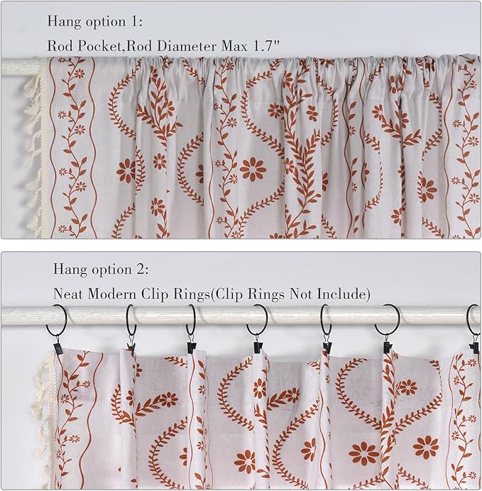 Schweek Boho Floral Curtains 84 Inches Length 2 Panels - Image 6
