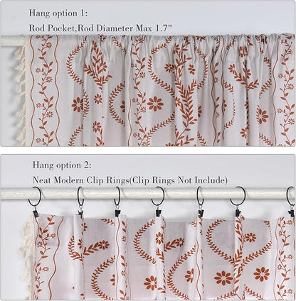 Schweek Boho Floral Curtains 84 Inches Length 2 Panels - Image 6