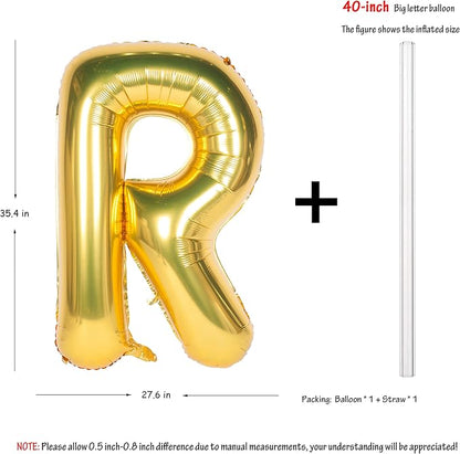 Letter Balloons 40 Inch Giant Jumbo Helium Foil Mylar Gold R | - Image 2