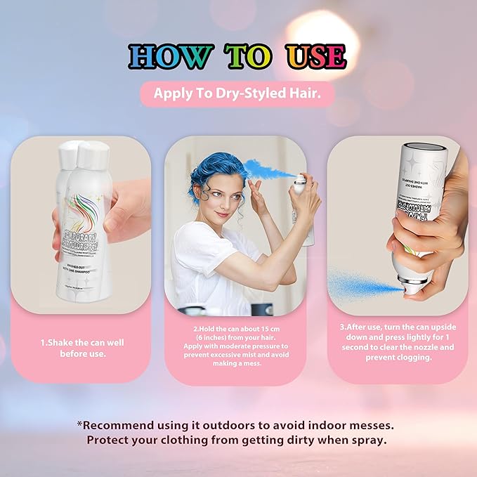 Temporary Hair Color Spray | 150ml Instant Hair Spray for Adults & Kids | Washable & Non-Sticky, Gentle Formula, Blue | Halloween, Cosplay, Costume Party, Festivals