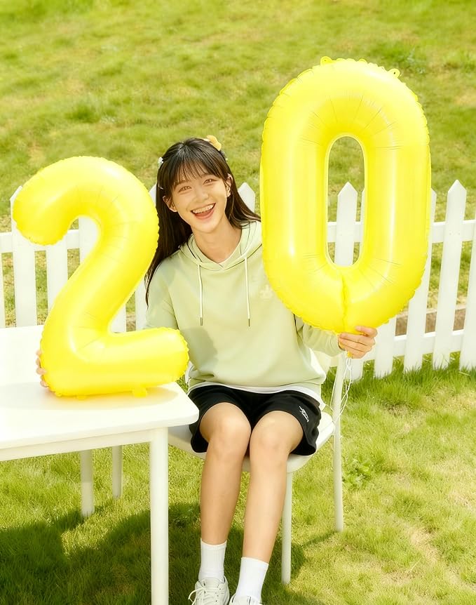 Yellow Number 4 Balloon 40 inch, Balloon numbers party supplies, deco photo - Image 4