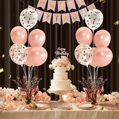 2 Set Rose Gold Christmas Table Balloons Foil Spray Table Centerpiece - Image 2