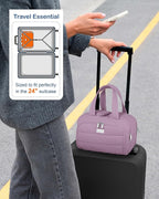 TOPDesign Travel Toiletry Bag for Women, Puffer Large Toiletry Bag, Lightweight Cosmetic Makeup Organizer with Handle for Traveling, Accessories, Essentials, Toiletries (Purple)