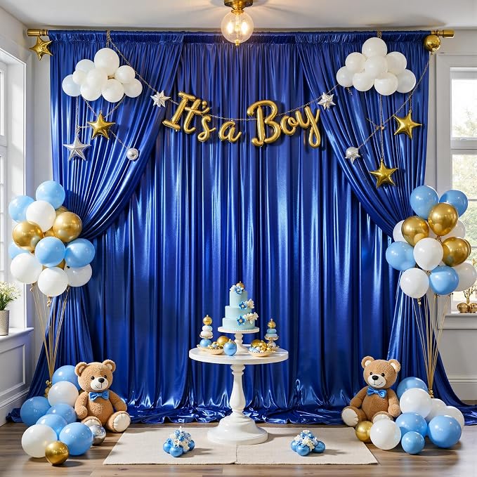 10x10FT Royal Blue Sequin Backdrop Curtain - Image 4