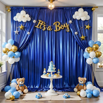 10x10FT Royal Blue Sequin Backdrop Curtain - Image 4