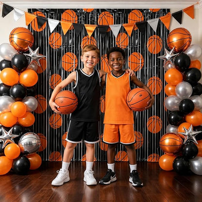 2 Packs Basketball Foil Fringe Curtain, Baby Shower, Game Day, Team Celebrations - Image 5