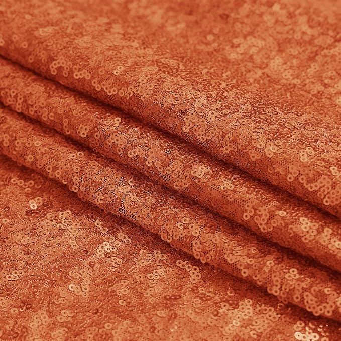 Sugargirl Orange Sequin Backdrop Curtain 4 Panels 2FTx8FT Glitter Orange - Image 8