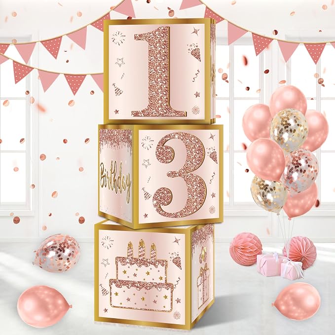 Guiruiy 3Pcs 13th Birthday Decorations Balloon Gift Boxes by Guiruiy