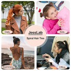 JessLab Spiral Hair Ties, 20 Pcs Traceless Phone Cord Hair Ties No Crease Spiral Bracelet Plastic Coil Ponytail Holders No-Damage Headband Hair Accessory for Girls Women Ladies Gift, Mix Color 5