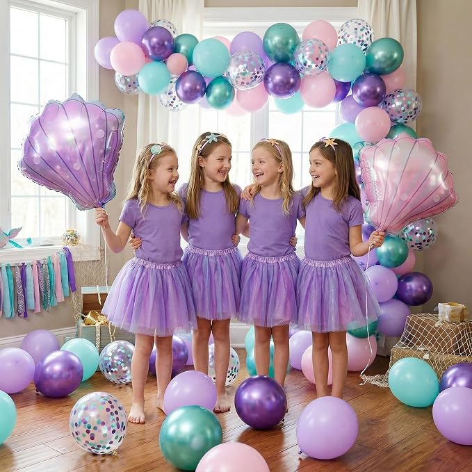 Mermaid balloons Pink Purple - Image 6