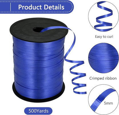 500 Yards Dark Blue Crimped Texture Curling Ribbon - Image 2