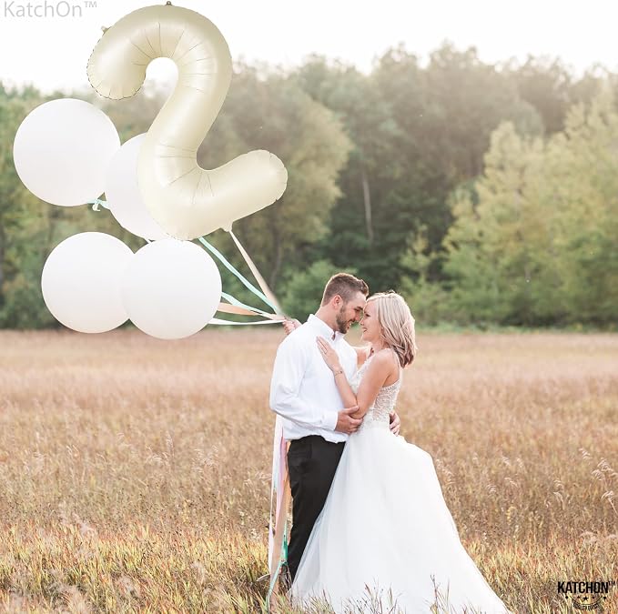 KatchOn Cream White Number 2 Balloon - Image 7