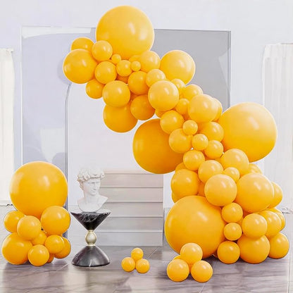 PartyWoo Mustard Yellow fall Balloons 140pcs Different Sizes | 18 12 10 5 Inch by PartyWoo
