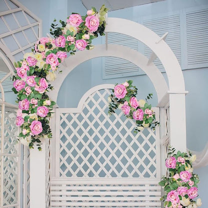 Teldrassil 4Pcs Artificial Rose Vine Fake Flower Garland Fake Silk Rose Hanging - Image 6