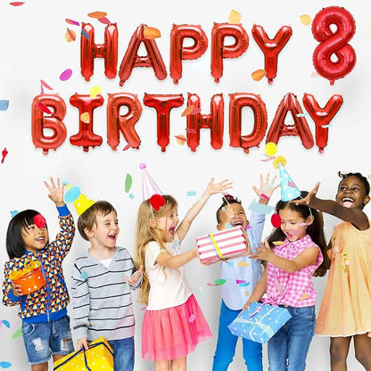 2 Set 20 Pcs Number Balloons 16 Inch Red 0-9 Number Mylar Foil Balloons Red - Image 3