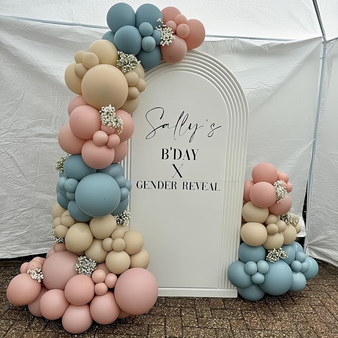 Dusty Pink Blue Balloon 60 Pcs Gender Reveal Balloons Blush Pink Slate Blue - Image 5