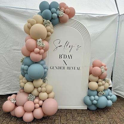Dusty Pink Blue Balloon 60 Pcs Gender Reveal Balloons Blush Pink Slate Blue - Image 5