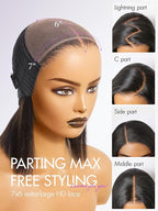 LUVME HAIR 7x6 HD Lace All-Day Comfort Wig PartingMax Lace Bob Wigs Lace Front Wigs Human Hair Pre Cut Plucked Lace Frontal Glueless 10 Inches Natural Black Color