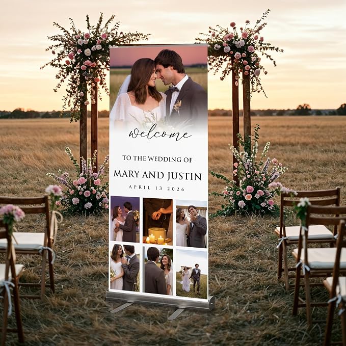 Custom Banner for Weddings READY IN 24HRS Choose your Design Retractable Banner - Image 9