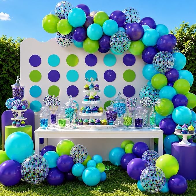 Green Purple Teal Balloons - Image 4