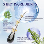 5% Minoxidil Hair Growth for Men and Women: 3-Pack RootStim Extra Strength Minoxidil with Rosemary for Thinning Hair Regrowth and Fuller Hair 180 ML