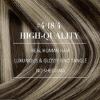 YoungSee Invisible Clip in Hair Extensions Human Hair Brown Balayage Clip on Hair Extensions Chocolate Brown with Ash Blonde Balayage Clip ins Real Human Hair Extension for Natural Look 120G 7Pcs 16In