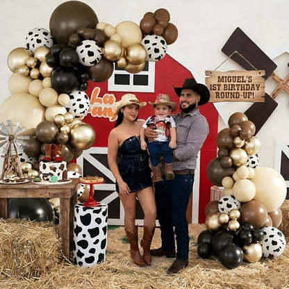 Western Cowboy Brown Balloon Arch Kit, Cowgirl Party Decoration | Neutral Gold - Image 2