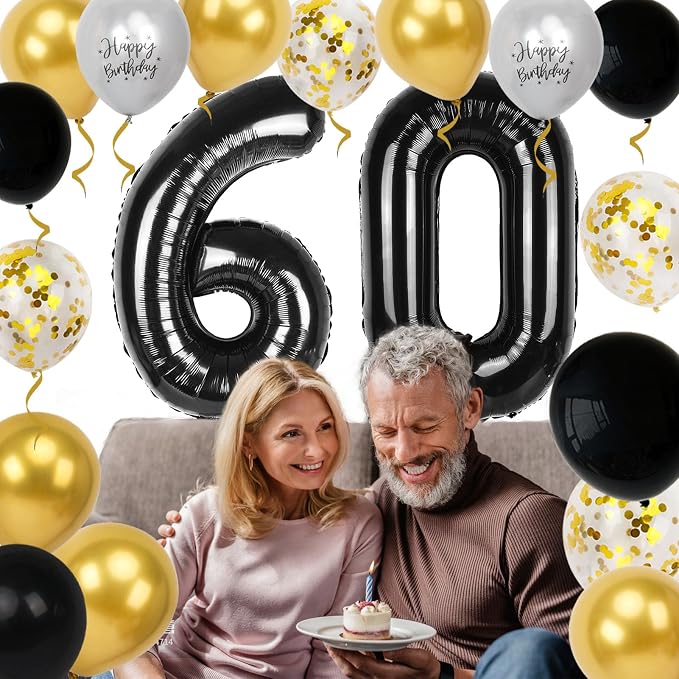 60th Birthday Decorations for Men Women, 40 inch 60 Balloon Numbers - Image 6