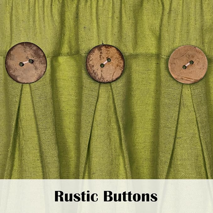 Farmhouse Valance Curtains, Boho Cotton Linen Kitchen Valance, Fresh Green - Image 4
