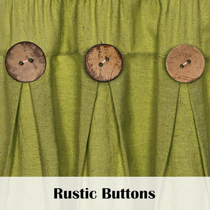 Farmhouse Valance Curtains, Boho Cotton Linen Kitchen Valance, Fresh Green - Image 4