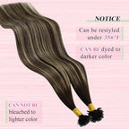 YoungSee U Tip Hair Extensions Human Hair Dark Brown Ombre Ash Blonde Utip Hair Extensions Real Human Hair Balayage 20In 1g/s 50g