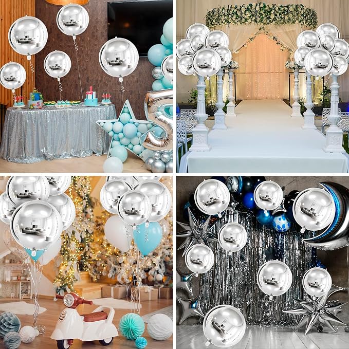 18 Pcs Foil Balloons Shiny Round Balloons Set Large Balloon Garland Arch - Image 6