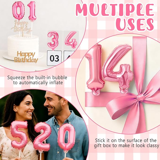 Gejoy 36 Pack 5 Inch Mini Number Balloon Foil Cake Topper Number Avoid Violent - Image 5