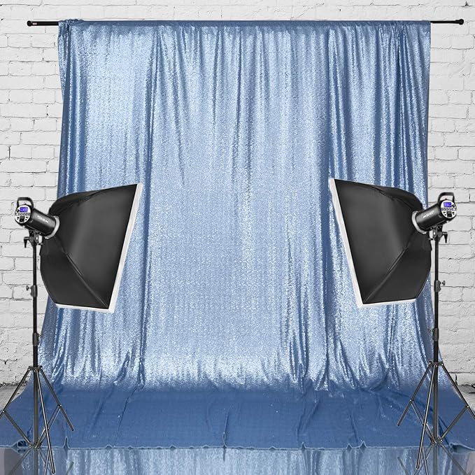 Eternal Beauty Baby Blue 3mm Sequin Backdrop 6x8 Ft - Image 3