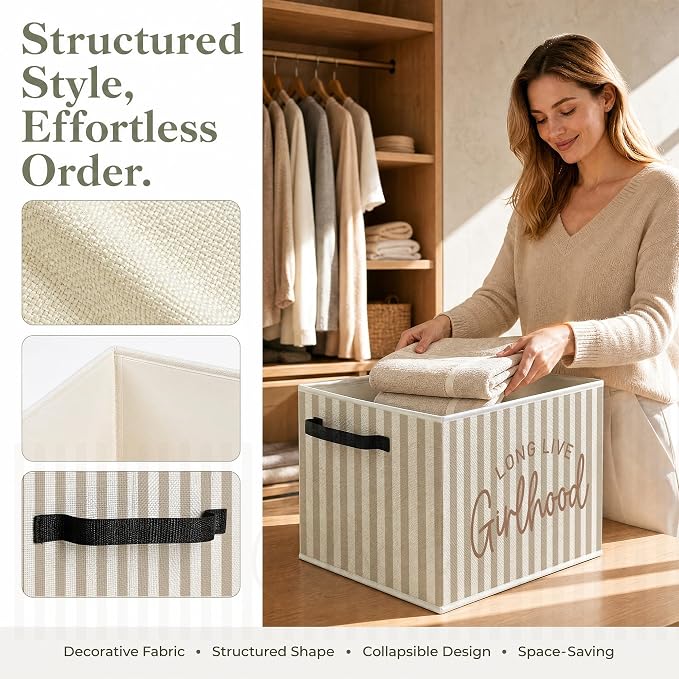 Girl Nursery Foldable Storage Bins Box - Image 2