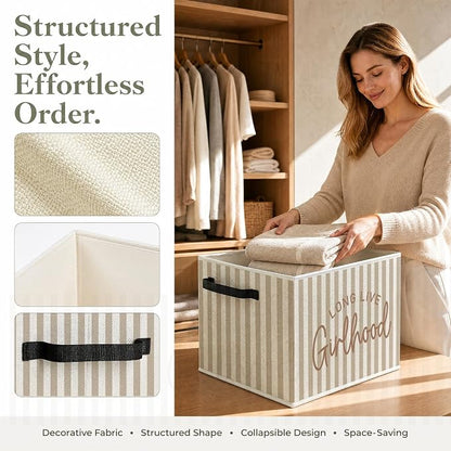Girl Nursery Foldable Storage Bins Box - Image 2