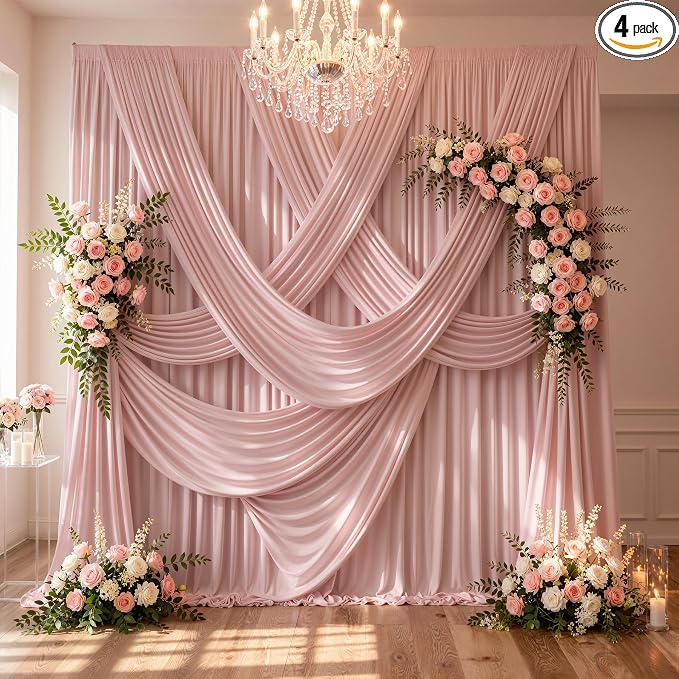 20ftx10ft Wrinkle Free Dusty Pink Backdrop Curtains by ENJOYYOURPARTY