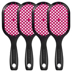 4 Pack Vented Detangling Hair Brush - Detangler Hairbrush with Soft Bristles for Effortless Tangle Free - Ideal for Wet Dry or Curly Damaged Hair for Women Men Kids