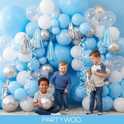 PartyWoo Light Blue Balloons 127pcs Baby Pastel Blue Color 5 Inch | 36 18 12 10 - Image 5