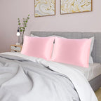 uxcell 2 Pack Silk Satin Pillowcase for Hair and Skin, Cool, Silky, Soft Breathable Pillow Cases King Size 20x36 Inch Sateen Pillowcase Pink with Envelope Closure