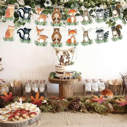 Woodland Baby Shower Banner, Woodland Animals Party Decorations | Welcome Baby - Image 5