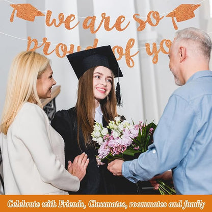 2026 Graduation Decorations Pre-Strung Blingbling We Are So Proud of You Banner - Image 4