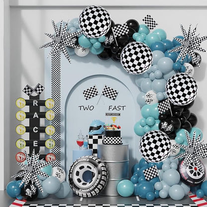TONIFUL 8Pcs 22Inch Black Checkered Large 4D Giant Round and Star Balloons - Image 3