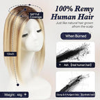 starluck Hair Toppers for Women Real HumanHair,5.5"*4"MONO Large Base, Real Human Hair-Toppers for Women with Thinning,46g Hand-moven Topper,Gray Roots,High Volume,Ombre Blonde with Brown Highlight