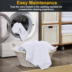 Salon Towels 48 Pack, Super Soft Microfiber Hand Towel, Highly Absorbent Hair-Drying Cloth for Gym, Bath, Spa Use and Home Beauty Care - White (16x29 inch)