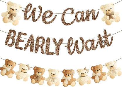 umoni Teddy Bear Banner, We Can Bearly Wait, Baby Shower Decorations, Gender by umoni